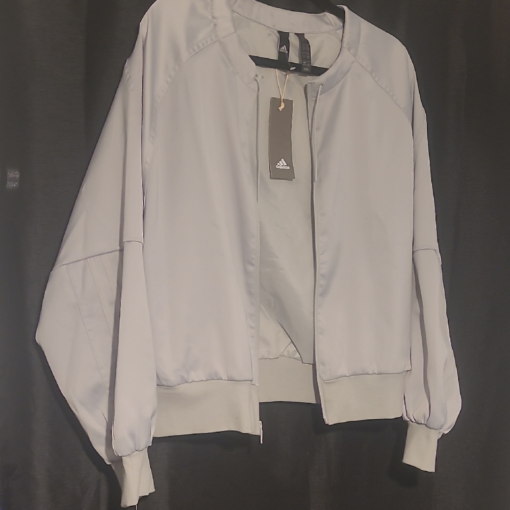 adidas Women's Light Gray Bomber Jacket